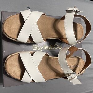 Womens Style & co sandals white
